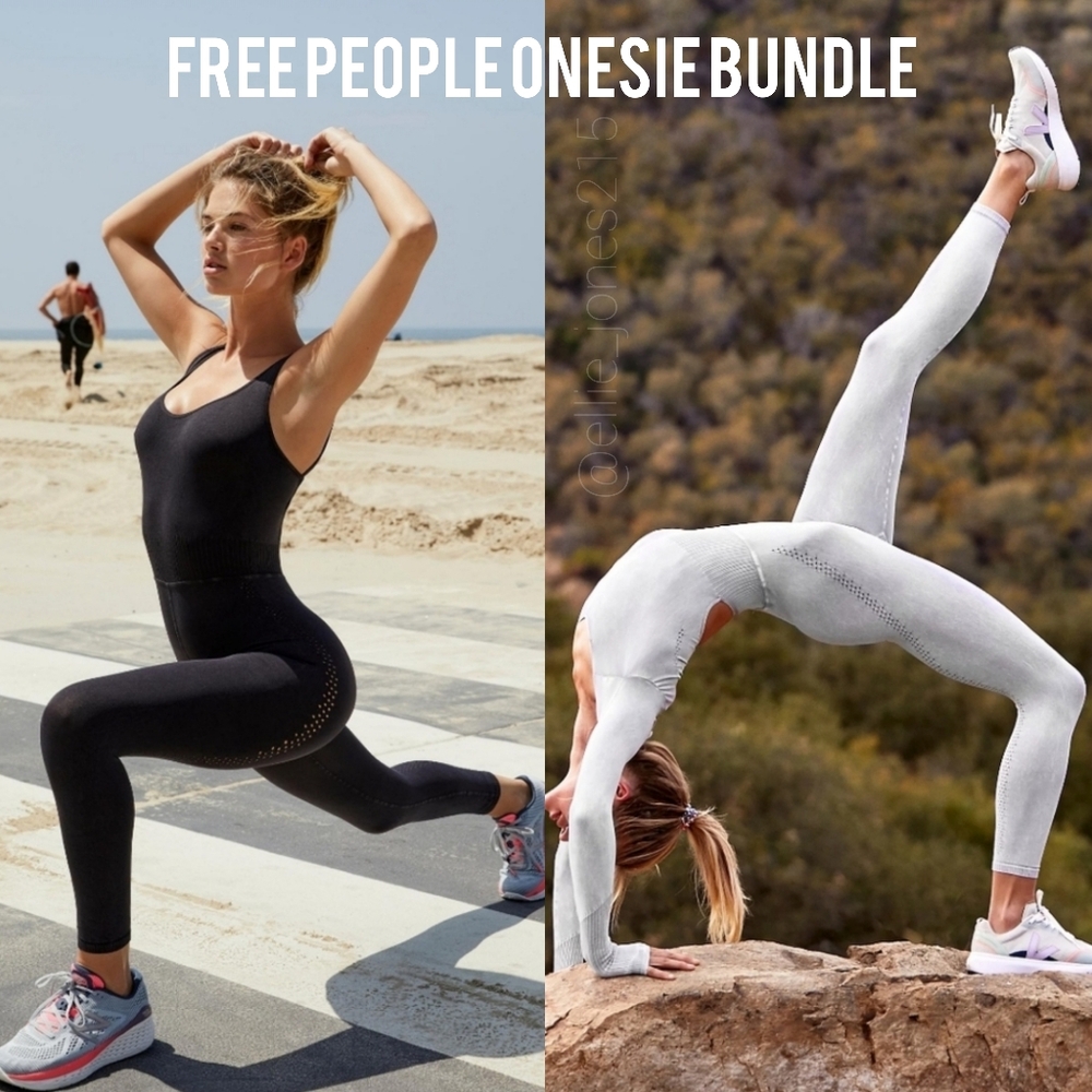 Free People Movement Good Karma Onesie Bundle - 2 Onesies Total (XS/S)